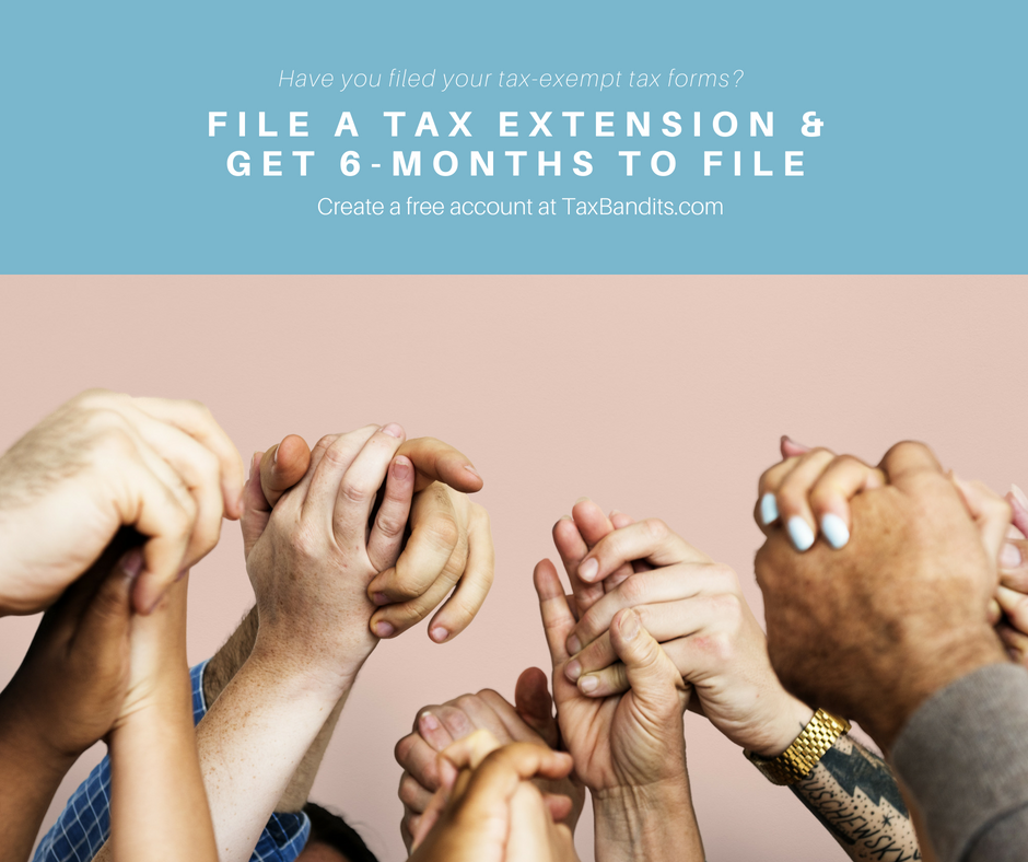 Exempt organizations can get extra time to file with IRS Form 8868 using TaxBandits