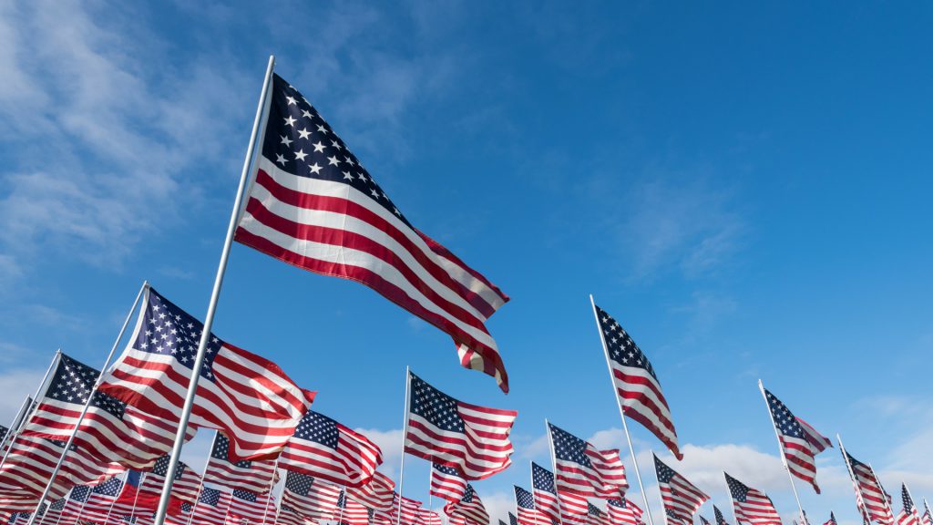 American Flags at VFW event