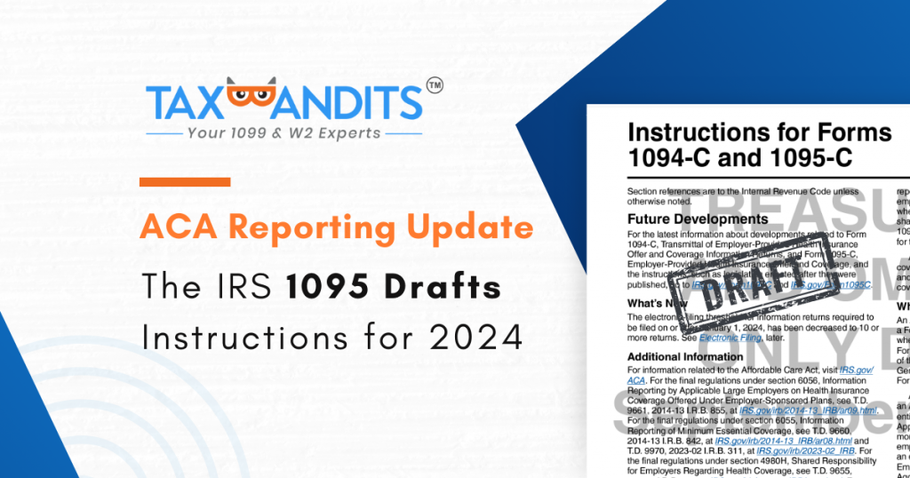 IRS ACA 1095 Drafts Instructions for 2024