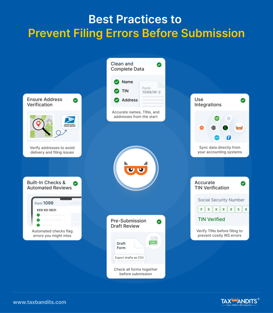Best Practices to prevent filing errors